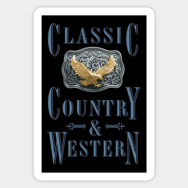 Golden Eagle - Classic Country and Western Belt Buckles Sticker by PLAYDIGITAL2020